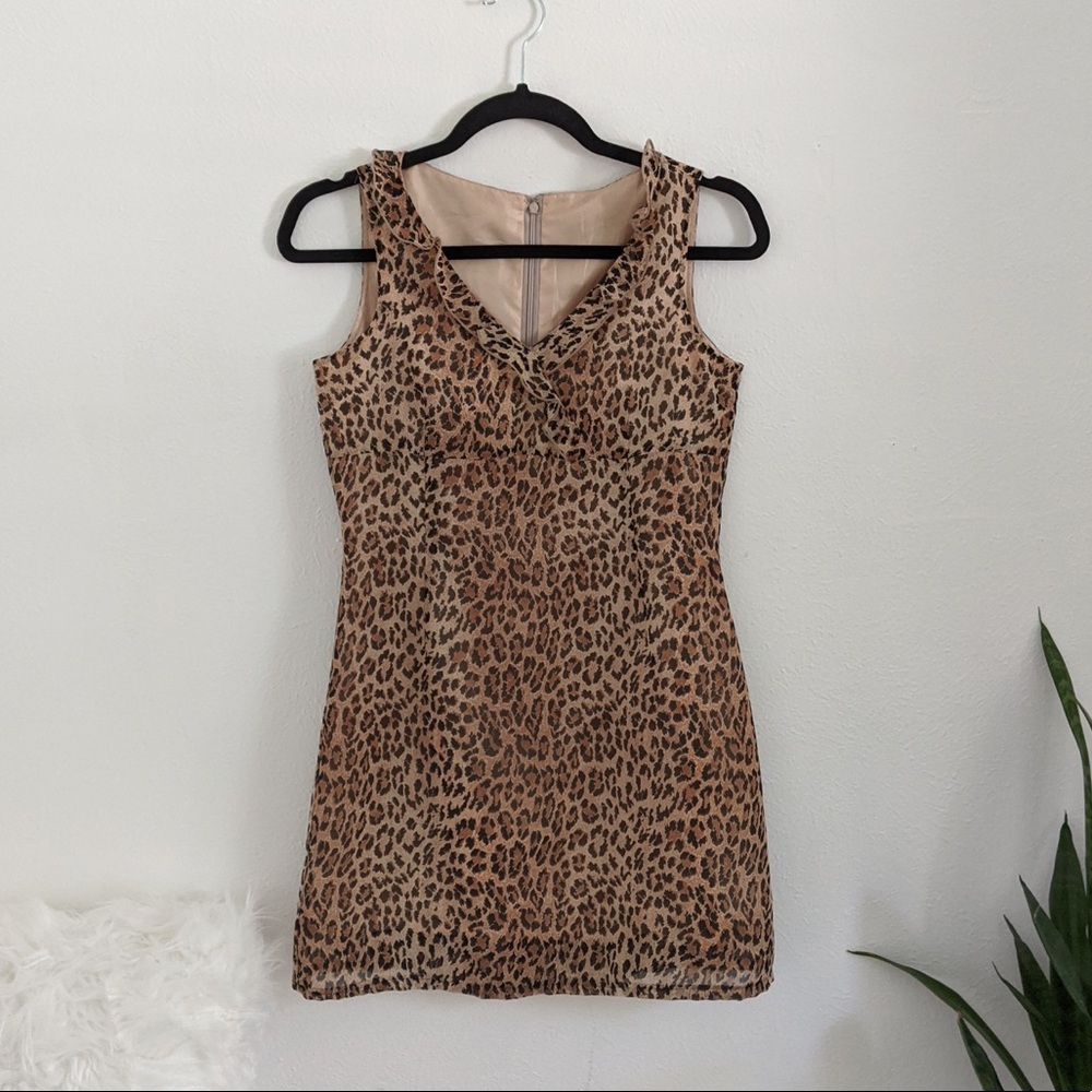 Leopard pattern vintage dress